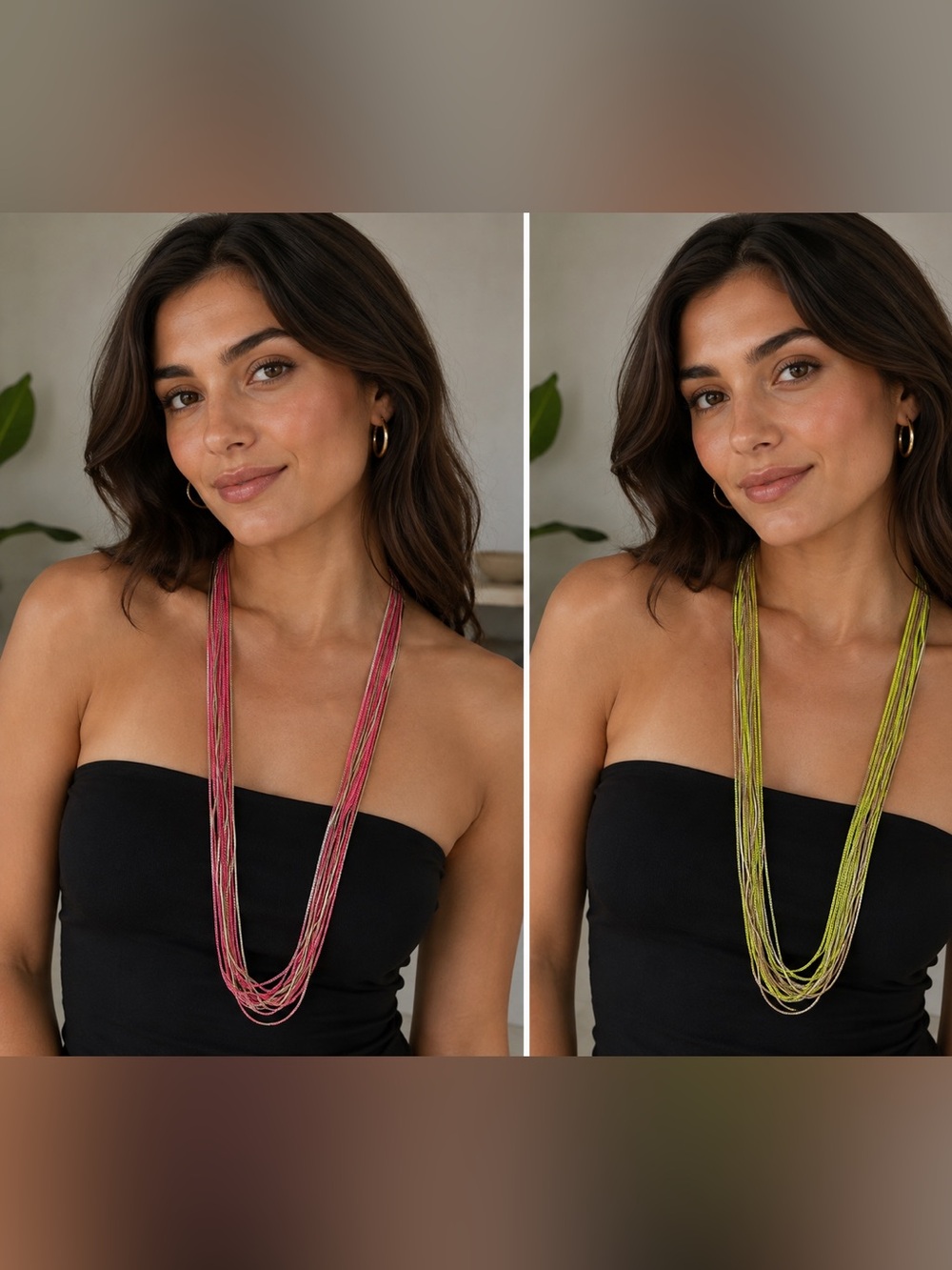 Vintage Layered Neon Multi-Strand Necklace by Cara New York